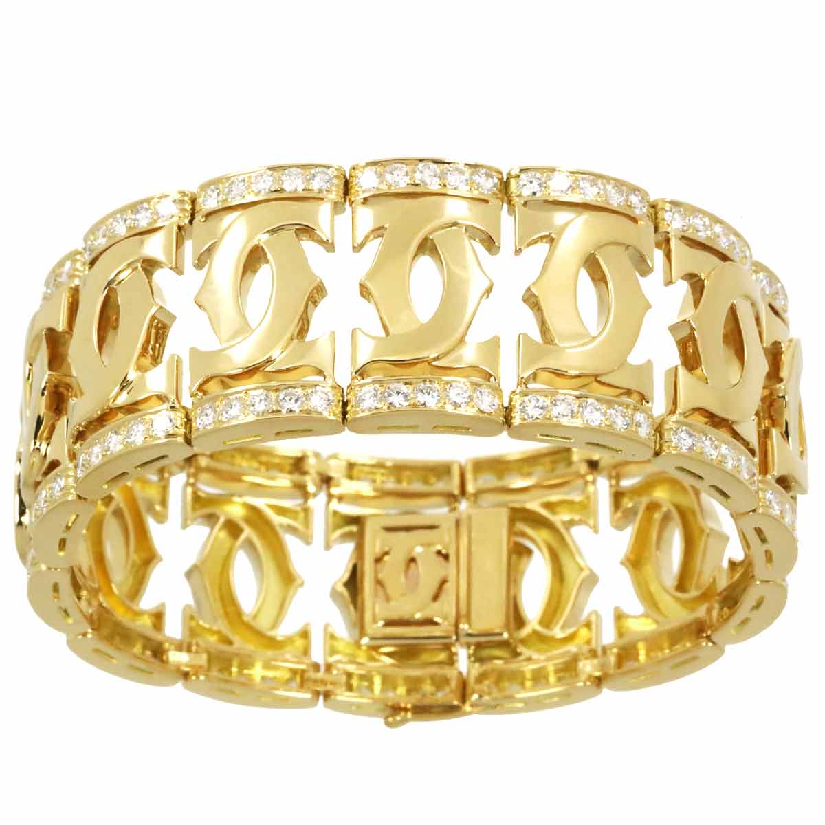 C Diamond Bracelet 18K YG Yellow Gold 750