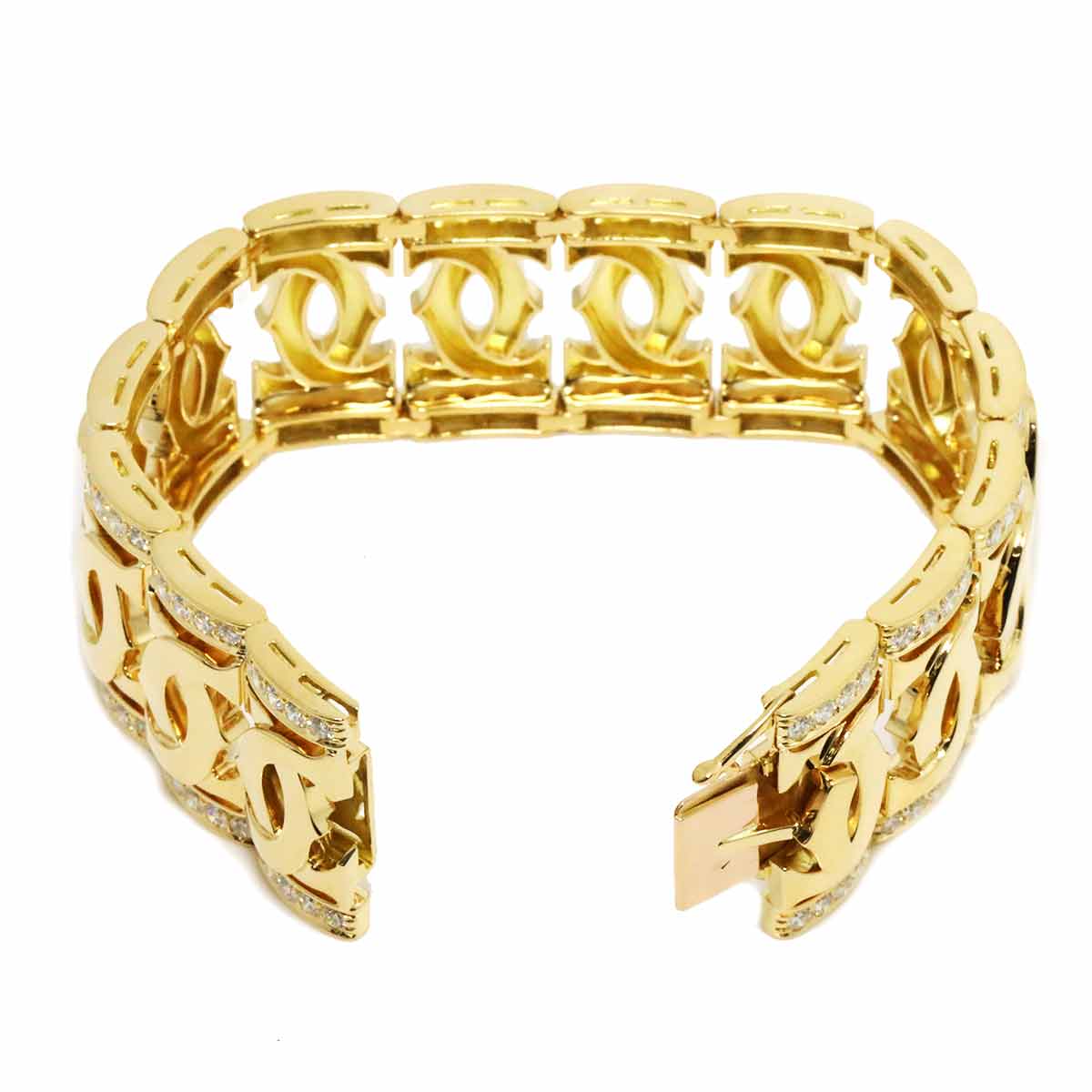 C Diamond Bracelet 18K YG Yellow Gold 750