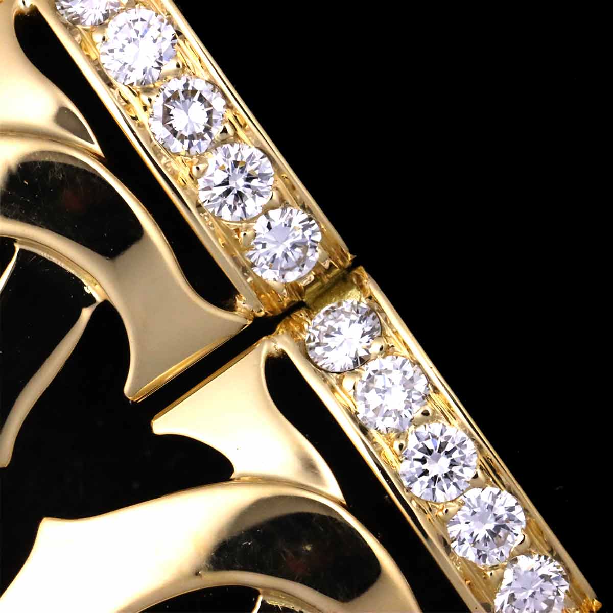 C Diamond Bracelet 18K YG Yellow Gold 750