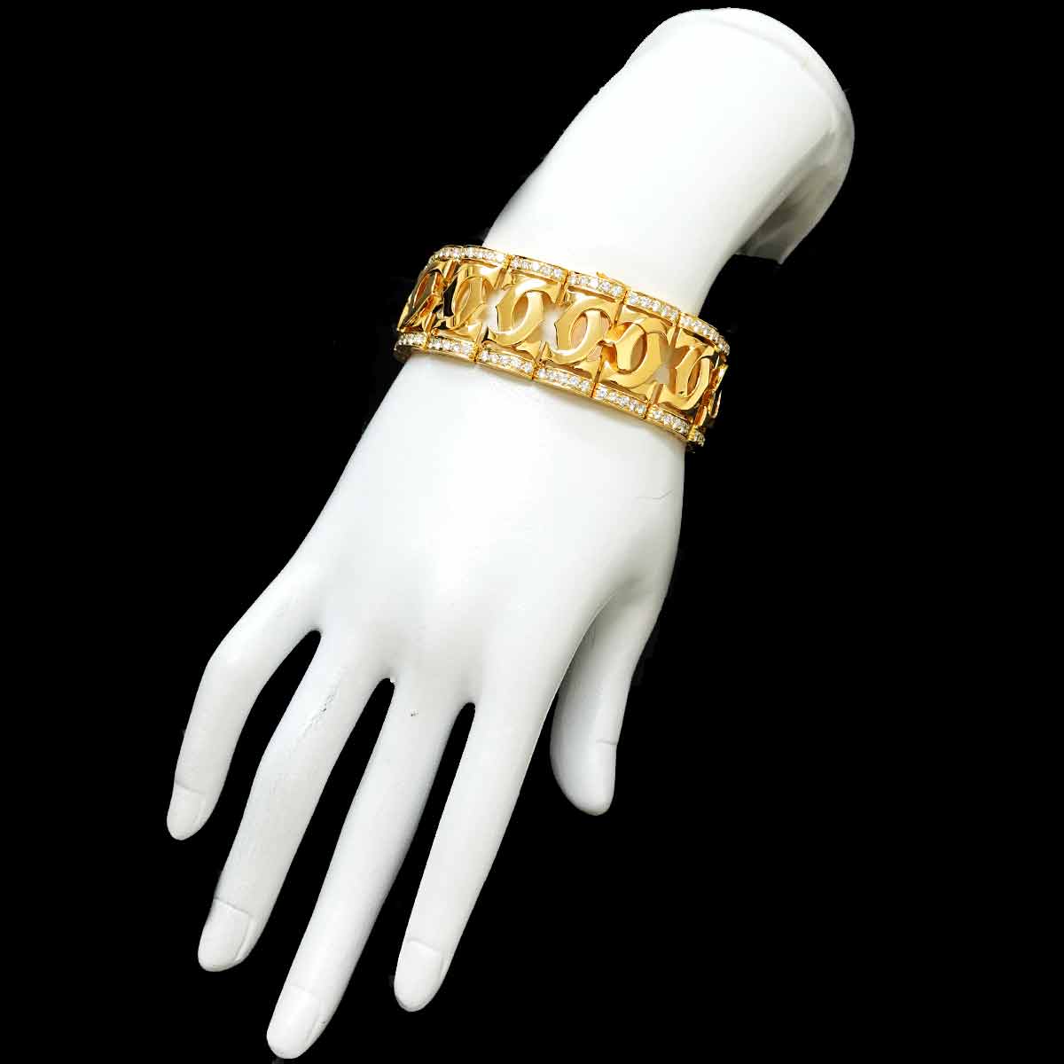 C Diamond Bracelet 18K YG Yellow Gold 750