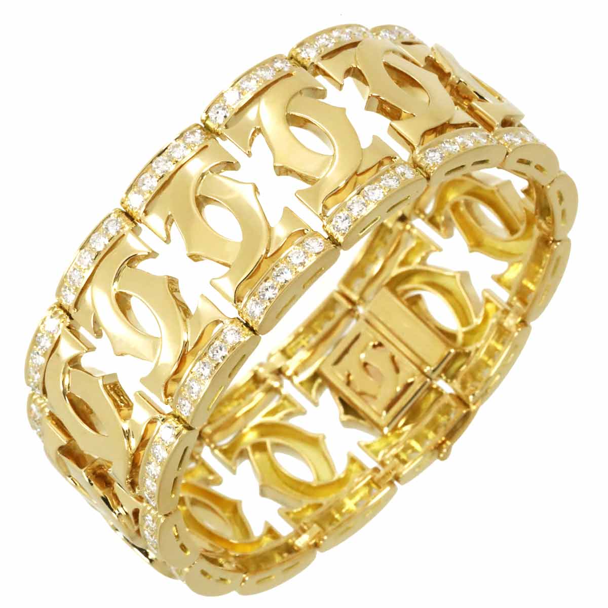 C Diamond Bracelet 18K YG Yellow Gold 750