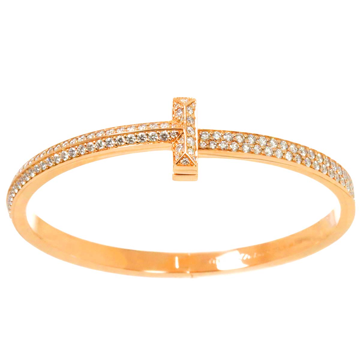 TIFFANY Co. T One Full Diamond 4.37ct Bracelet 18K PG 750