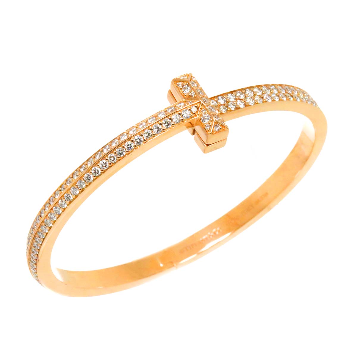 TIFFANY Co. T One Full Diamond 4.37ct Bracelet 18K PG 750