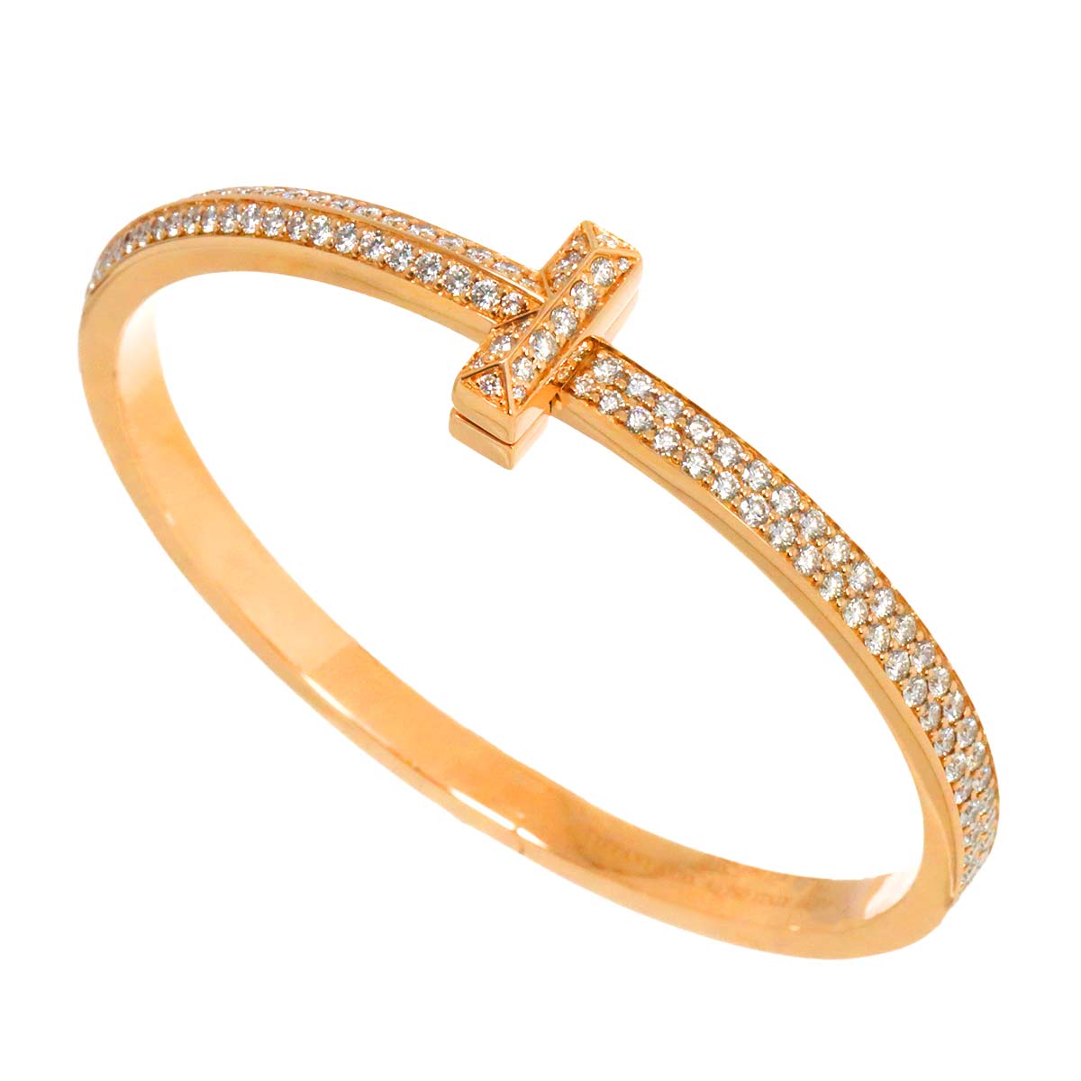 TIFFANY Co. T One Full Diamond 4.37ct Bracelet 18K PG 750