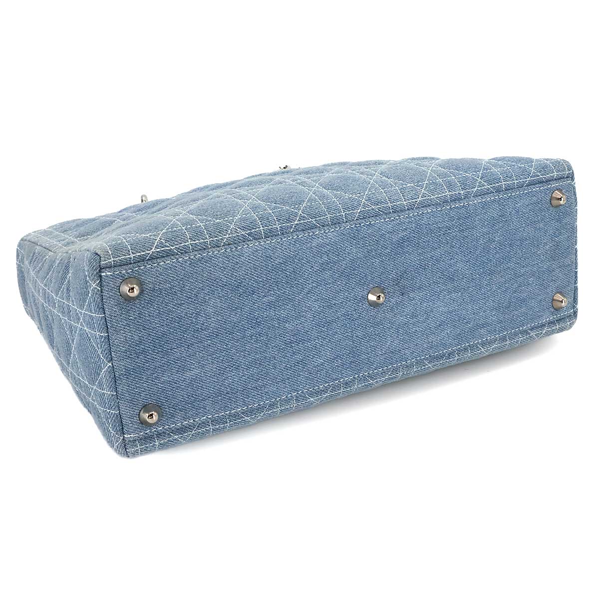 Lady Dior Large Hand Shoulder Bag Denim Blue Purse