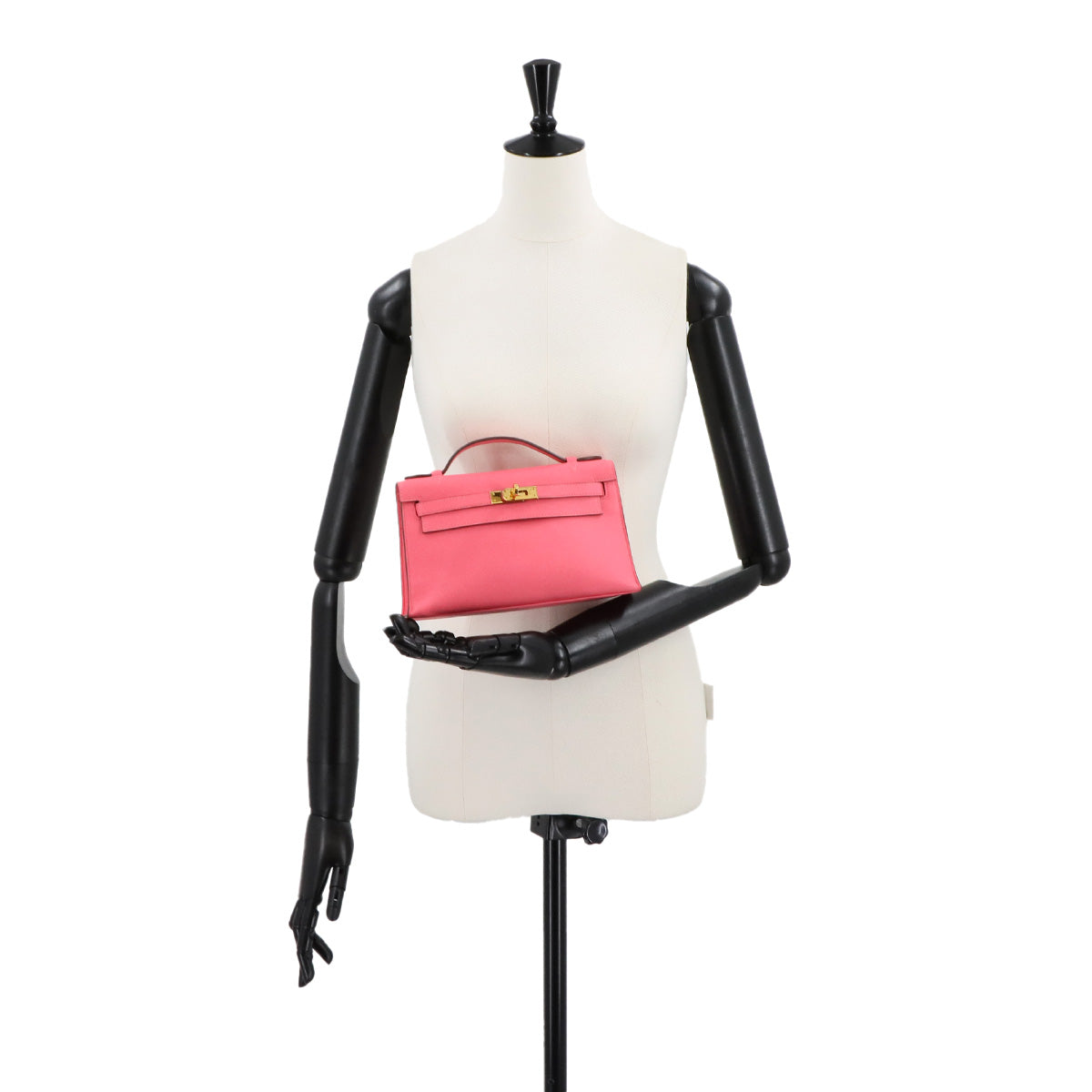 Pochette Kelly Hand Bag Swift Leather Rose Azalee Pink 90277572