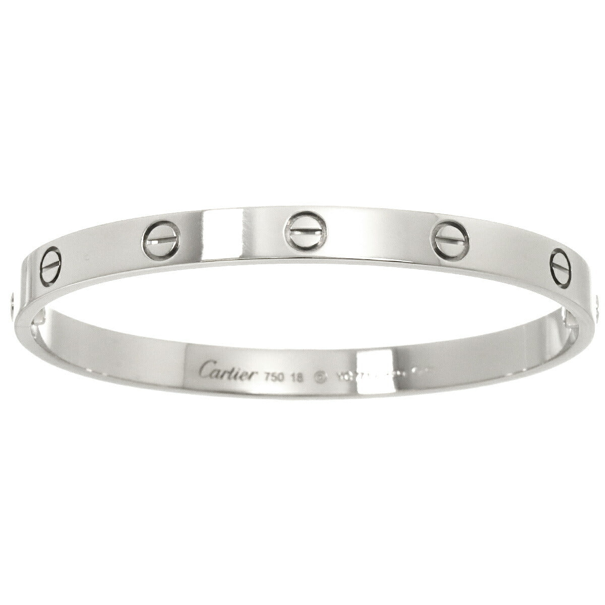 Cartier Love Bracelet Bangle 18K WG 750 Size18