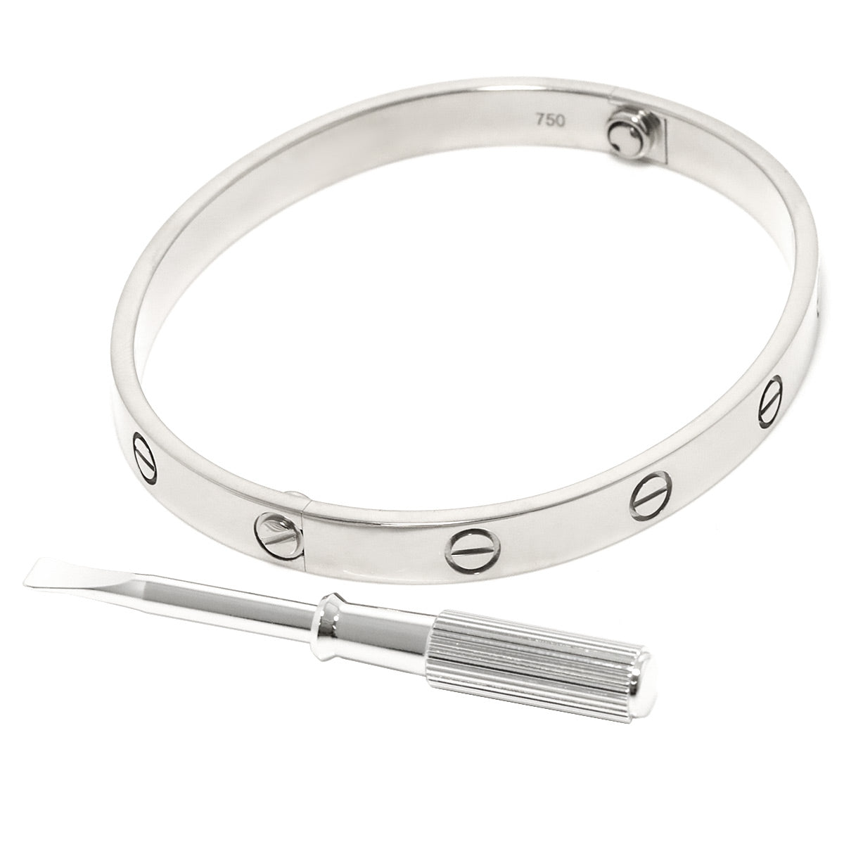 Cartier Love Bracelet Bangle 18K WG 750 Size18