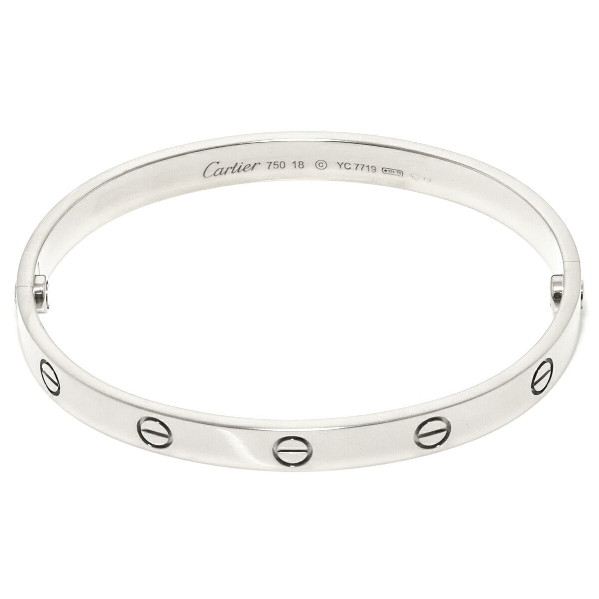 Cartier Love Bracelet Bangle 18K WG 750 Size18