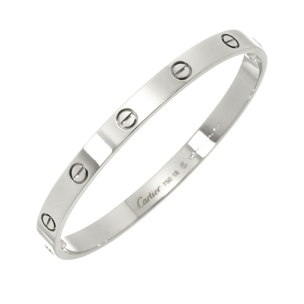 Cartier Love Bracelet Bangle 18K WG 750 Size18