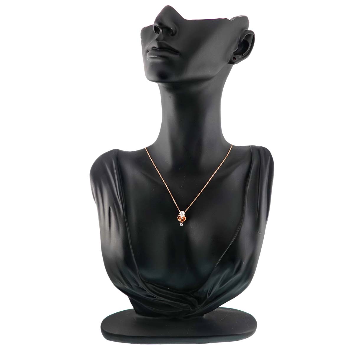 Diamond Necklace 18K Pink White Gold 750