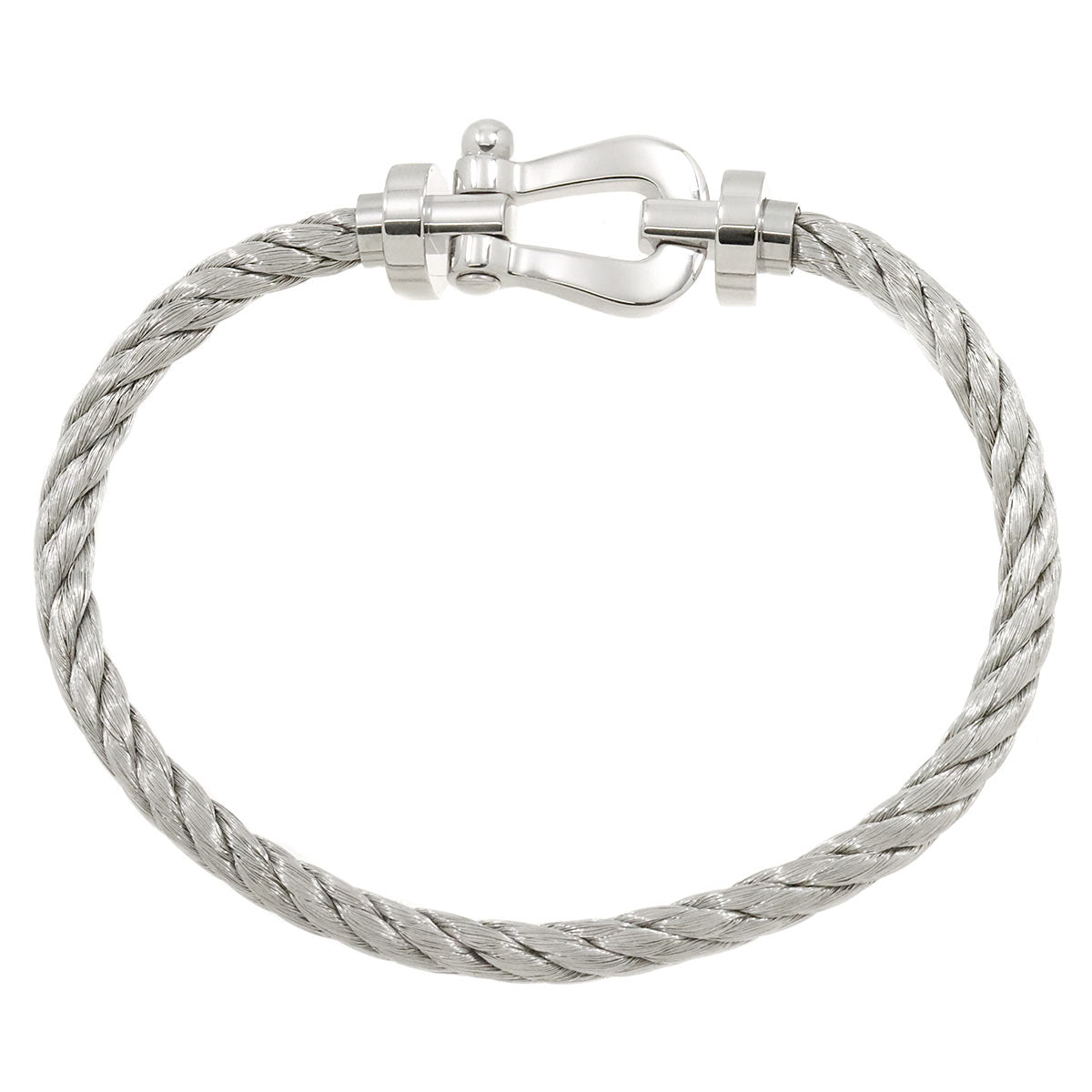 FRED Force 10 Bracelet LM 18K White Gold 750 Steel size17