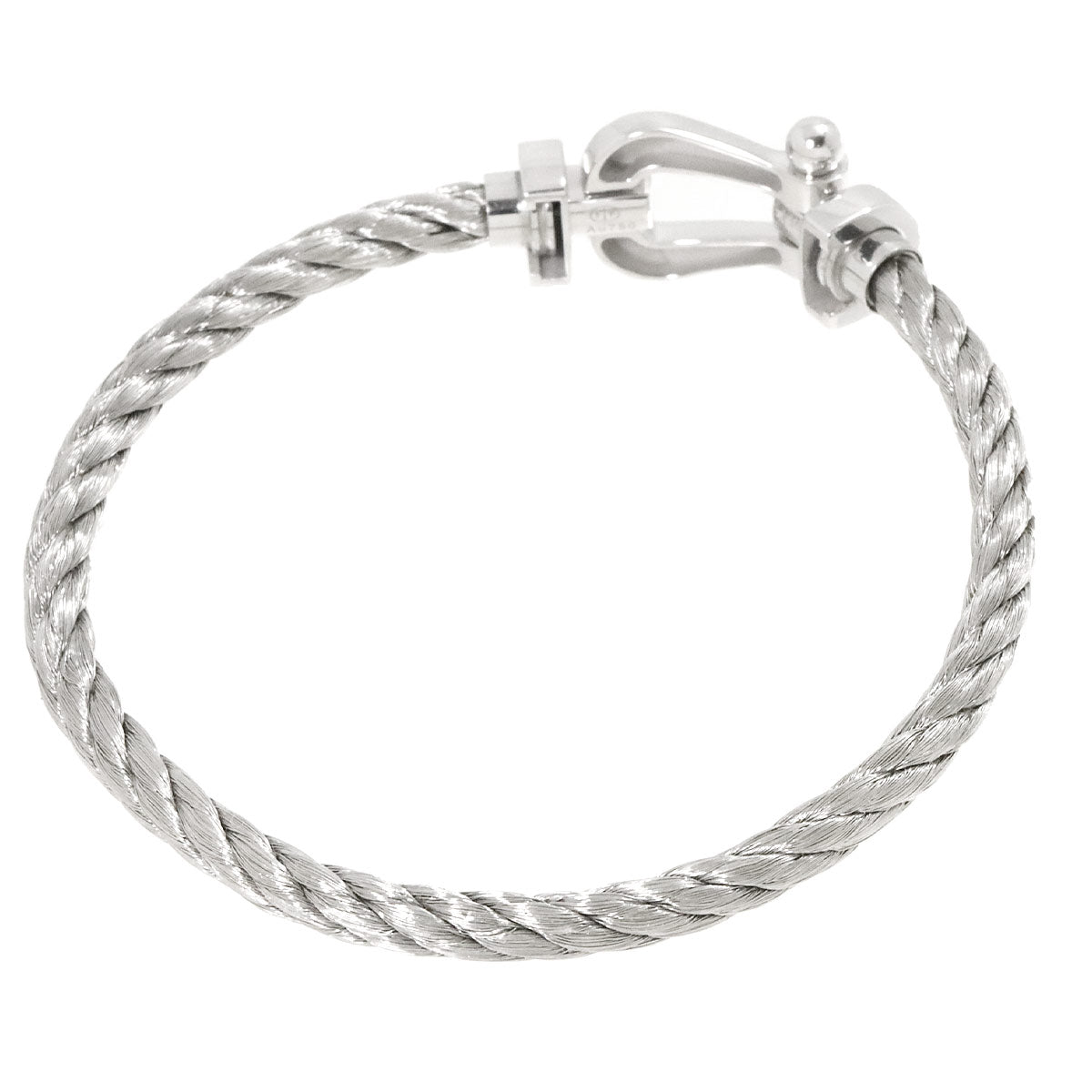 FRED Force 10 Bracelet LM 18K White Gold 750 Steel size17