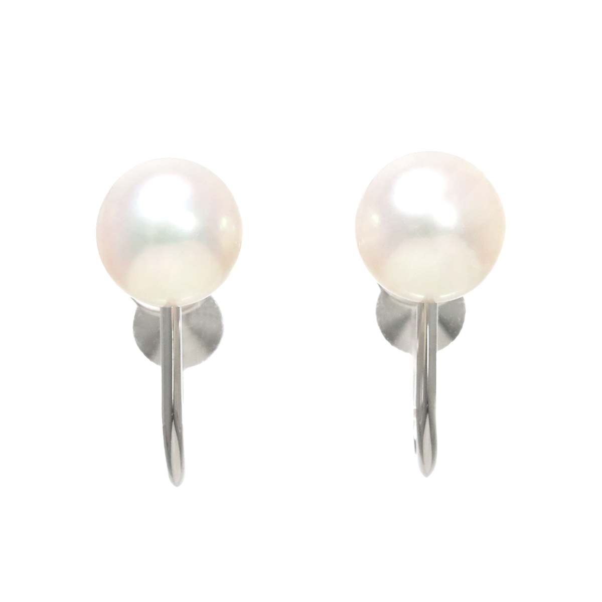 MIKIMOTO Akoya Pearl 7.5mm Earrings 14K White Gold 585