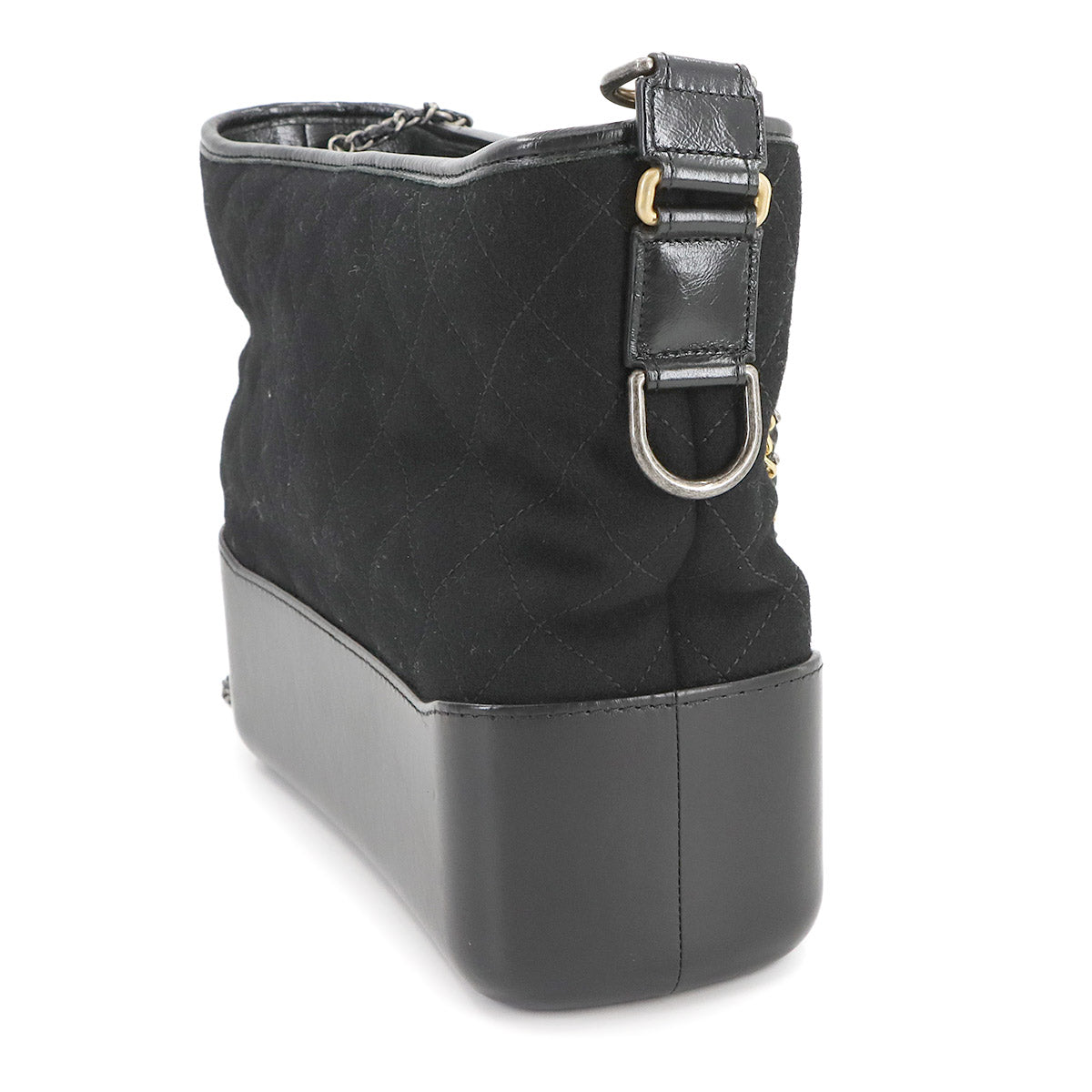 Gabrielle de Chanel Large Hobo Bag Shoulder Wool Leather Black