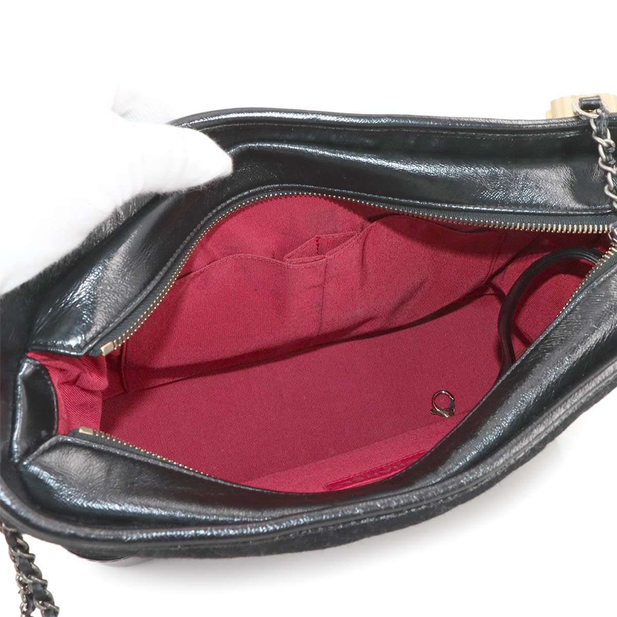 Gabrielle de Chanel Large Hobo Bag Shoulder Wool Leather Black