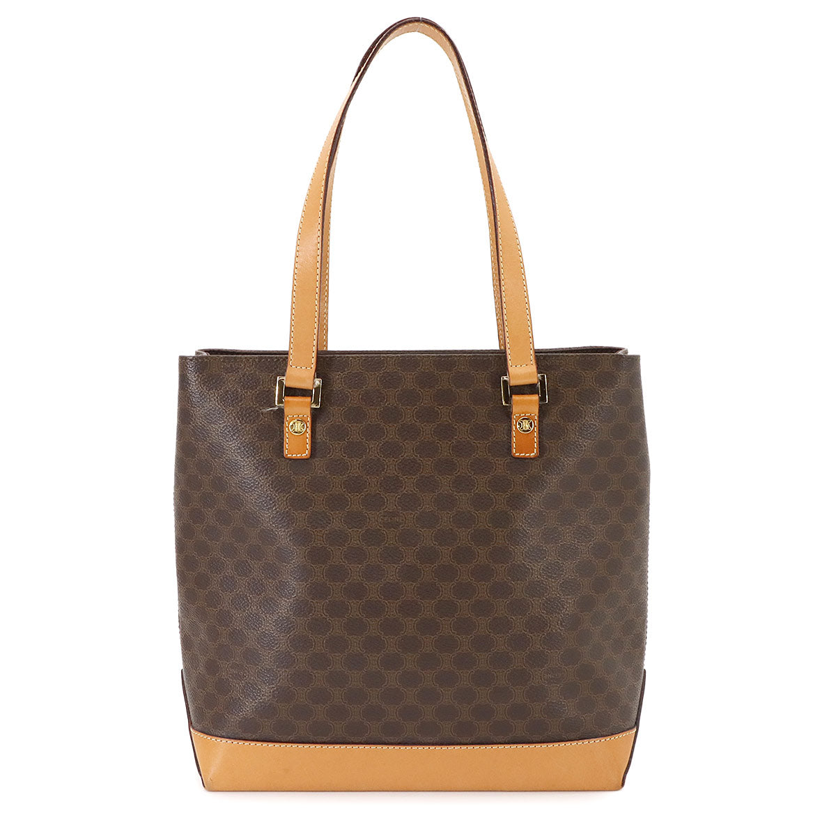 Macadam Hand Bag PVC Leather Brown Vintage Purse