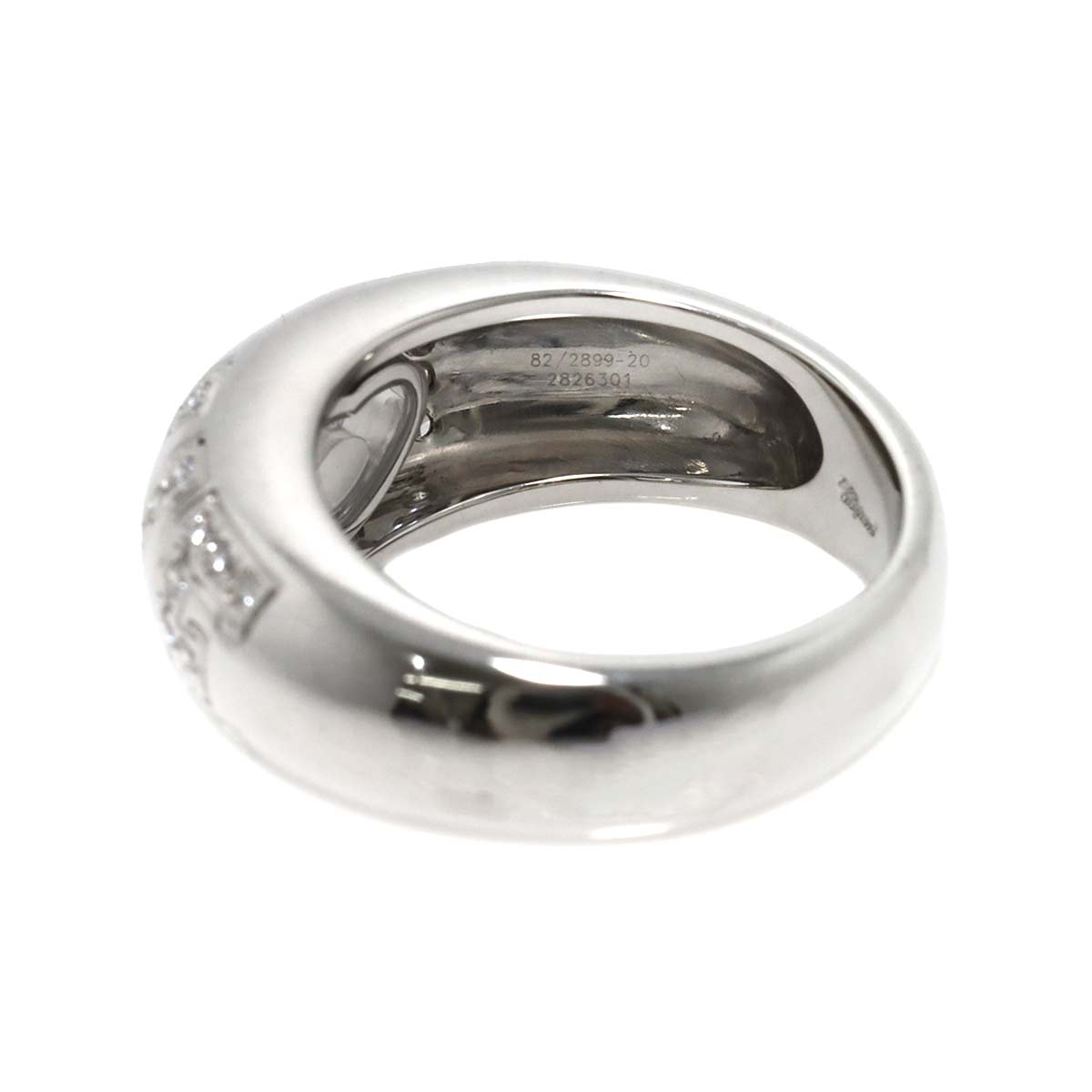 Chopard Happy LOVE Diamond Heart Ring 18K White Gold 750 Size6(US)
