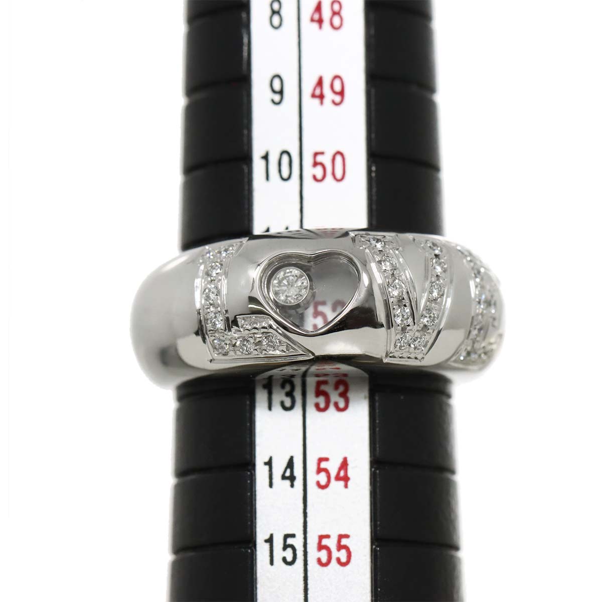 Chopard Happy LOVE Diamond Heart Ring 18K White Gold 750 Size6(US)