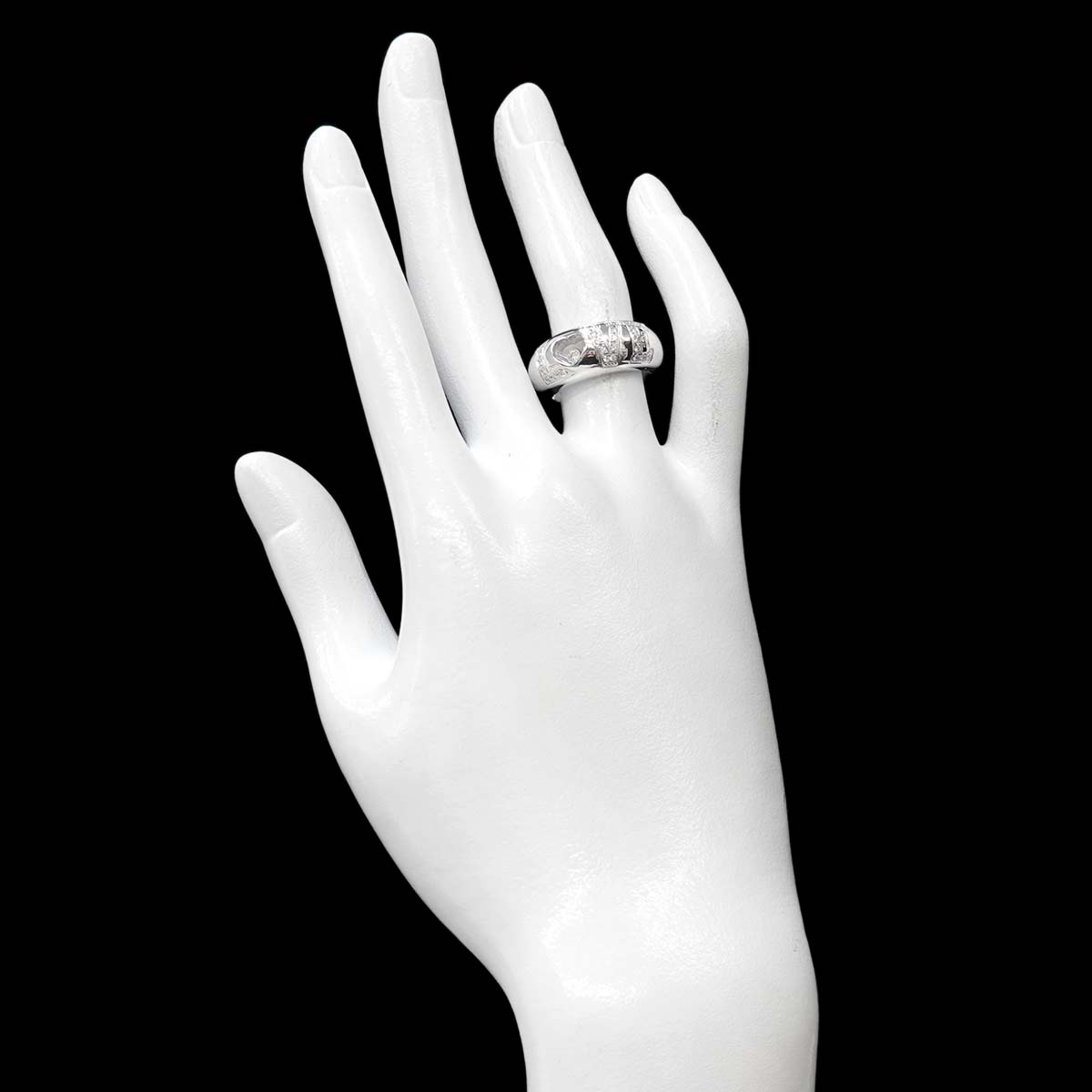 Chopard Happy LOVE Diamond Heart Ring 18K White Gold 750 Size6(US)