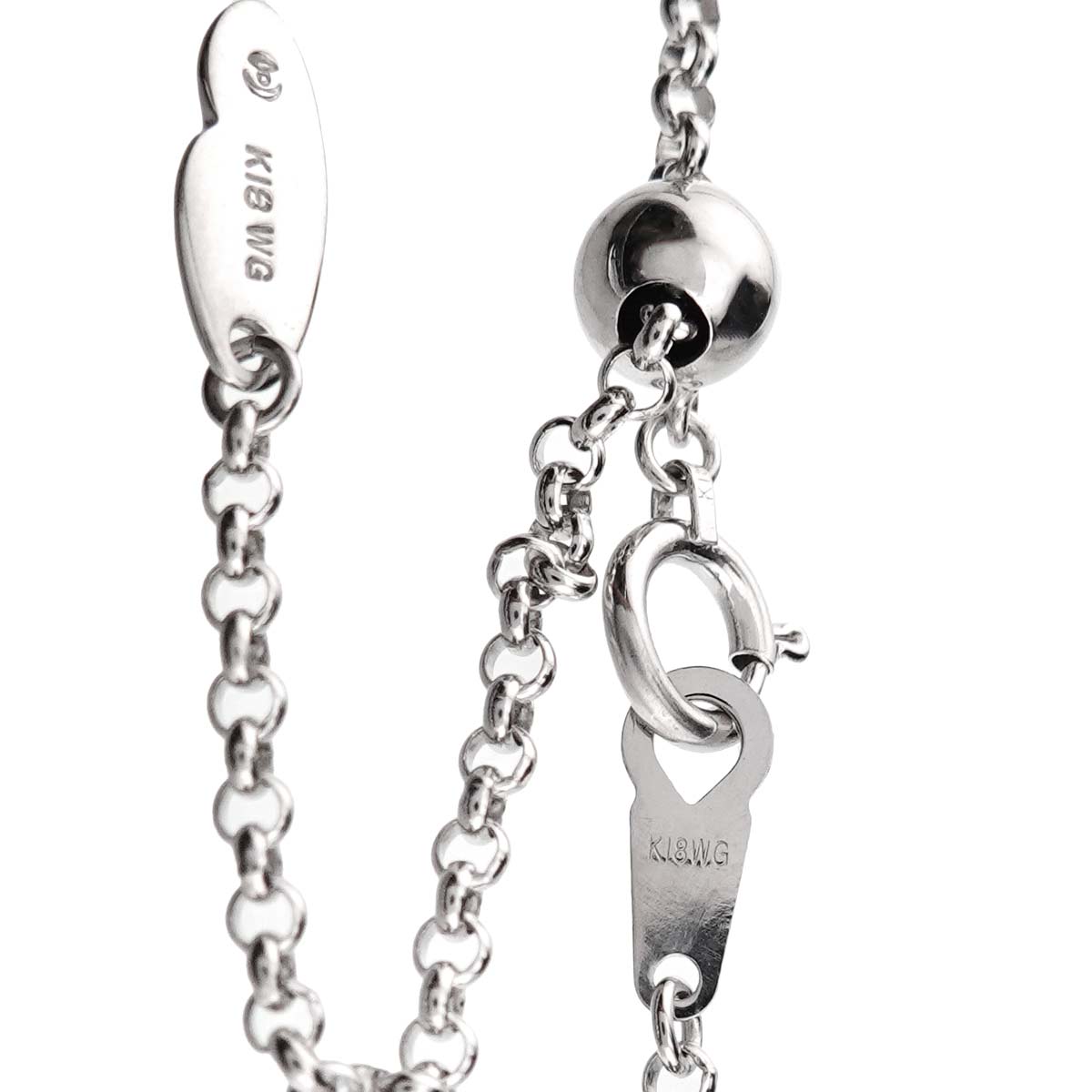 Multi Stone Diamond 0.16ct Necklace 18K WG 750