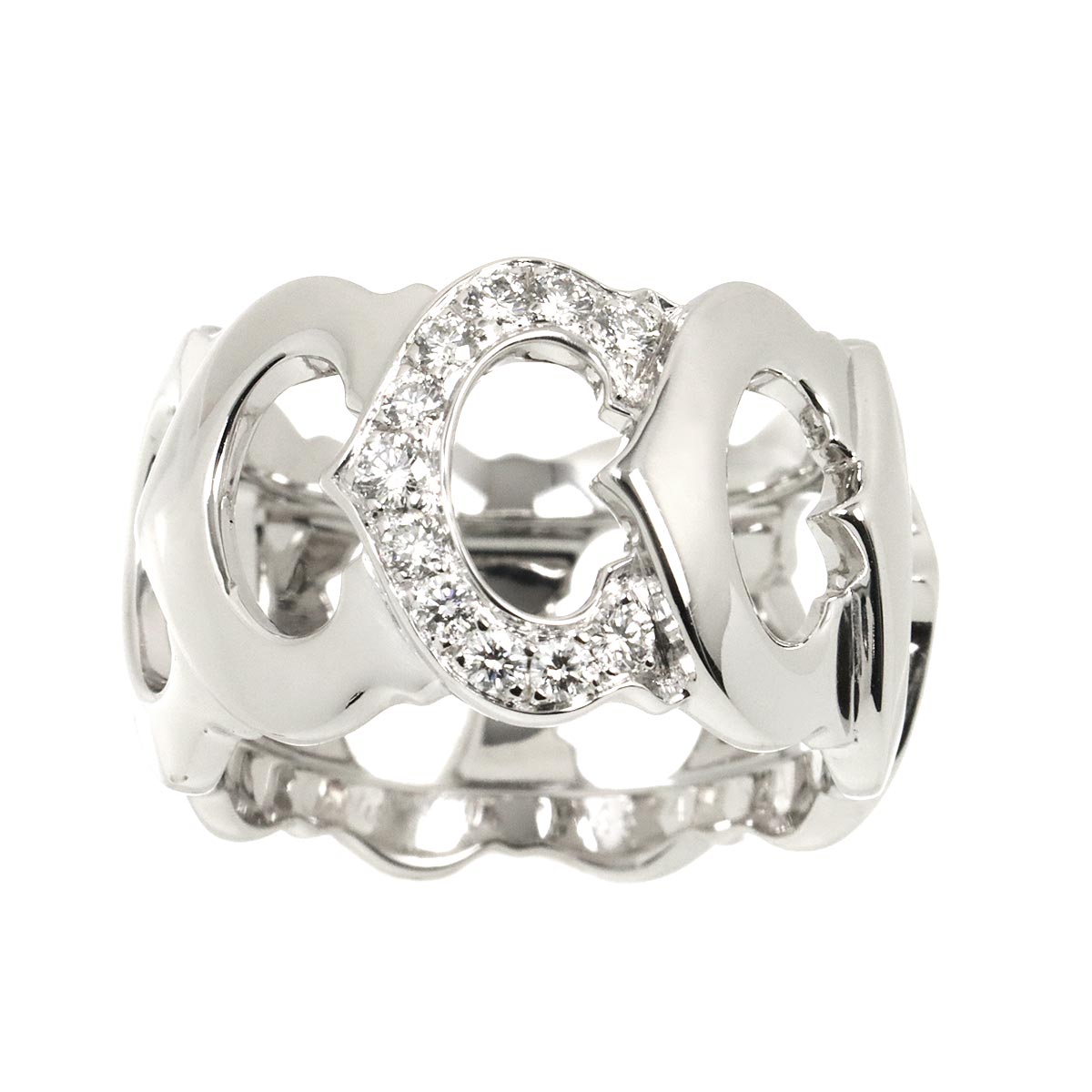 C De Diamond Ring 18K White Gold 750 size48 4.5(US)