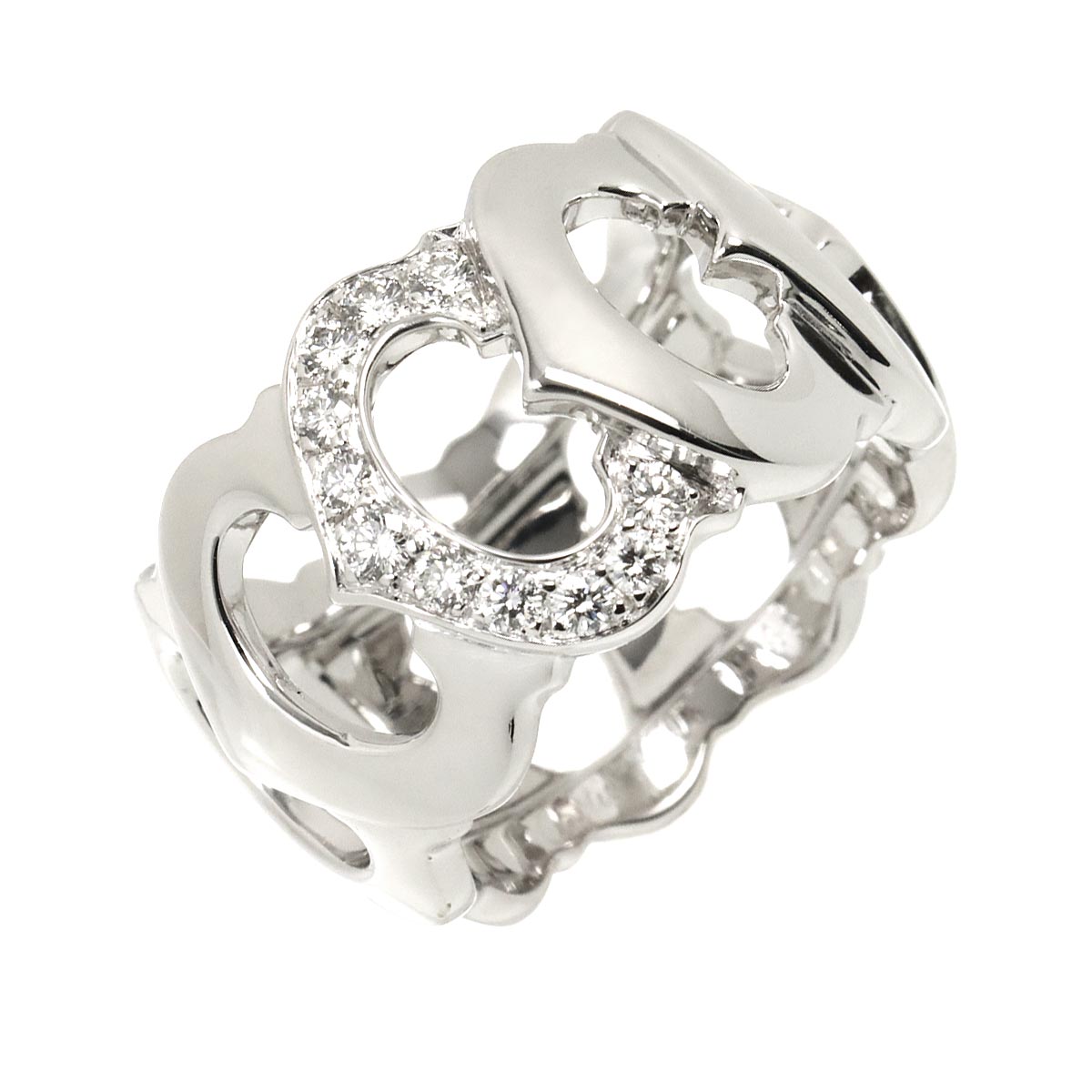 C De Diamond Ring 18K White Gold 750 size48 4.5(US)
