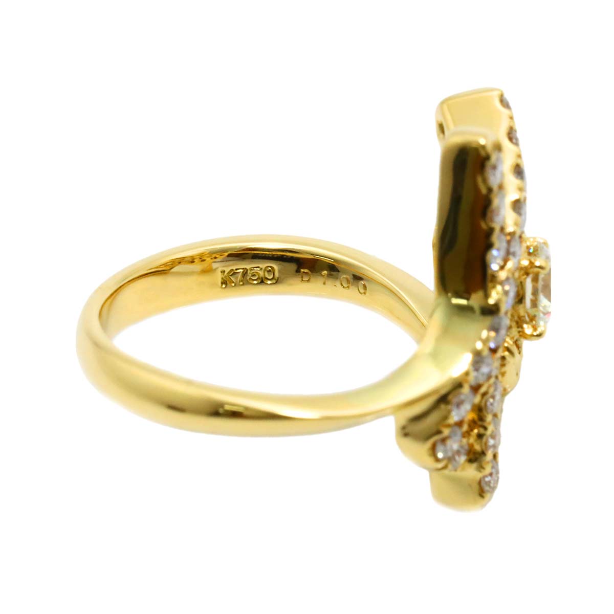 KENZO Diamond 1.00ct Ring 18K YG Yellow Gold 750 size6.5-6.75(US)