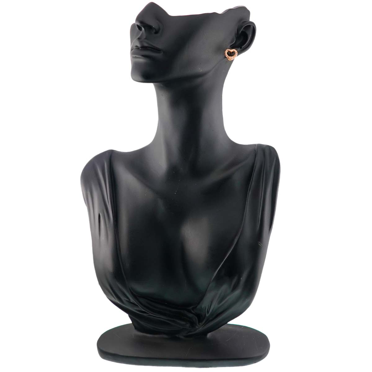 Open Heart Diamond Earrings Pierced 18K Pink Gold 750