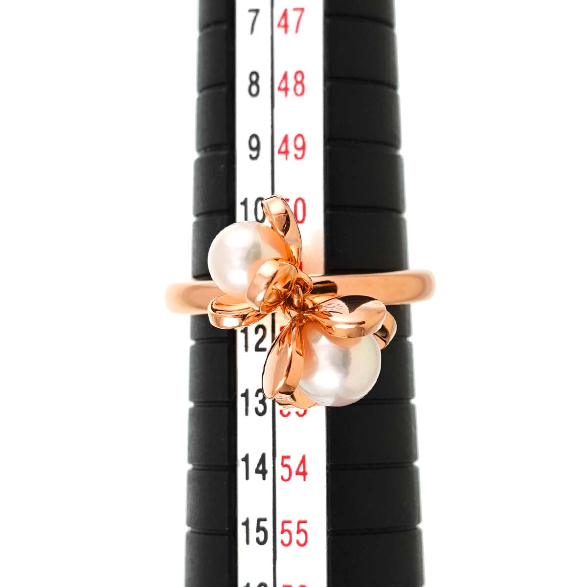 MIKIMOTO Akoya Pearl 6.3-5.4mm Ring 18K PG 750 Size5.5-5.75(US)