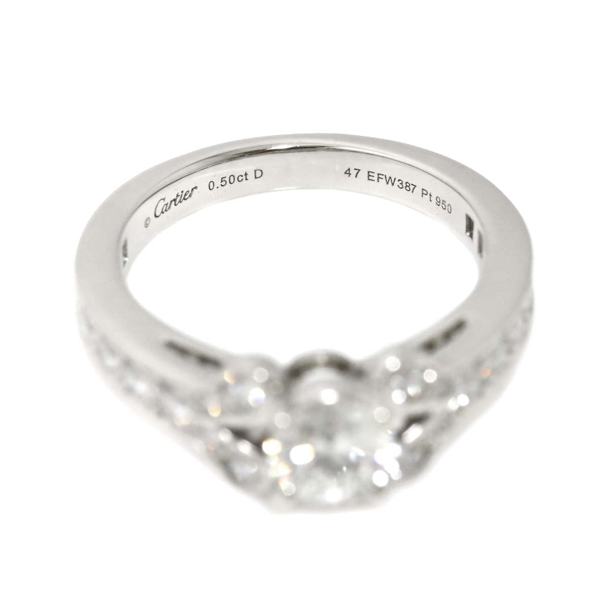 Ballerine Diamond 0.50ct H/VS1/3EX Ring Pt Size47 4(US)