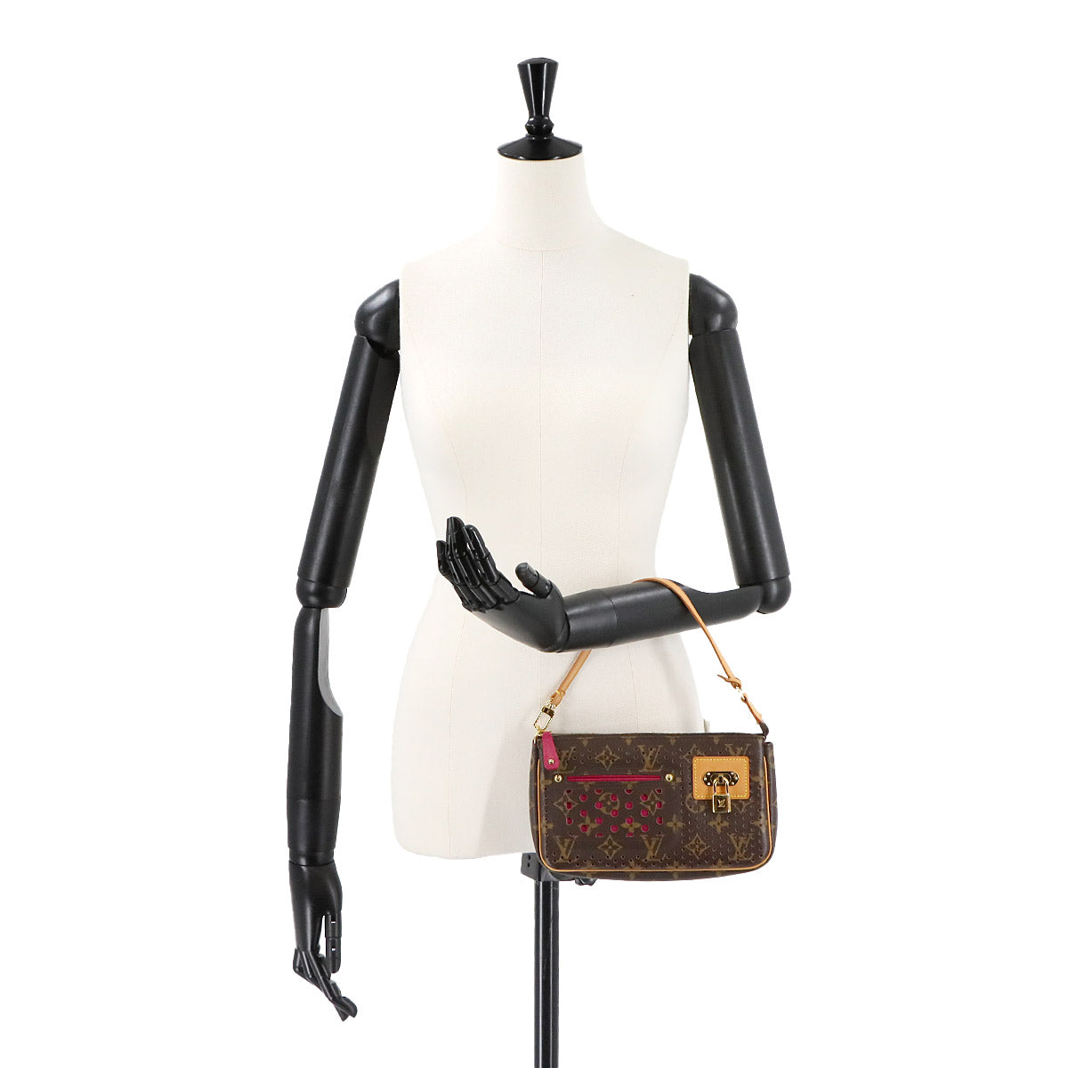 LOUIS VUITTON Monogram Perfo Pochette Accessoire Hand Bag M95183