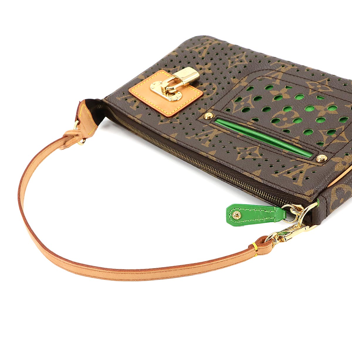 Monogram Perfo Pochette Accessories Hand Bag Vert M95184 90278687