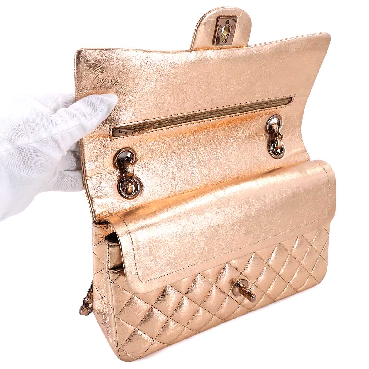 Matelasse 25 Chain Shoulder Bag Metallic Pink Limited Edition