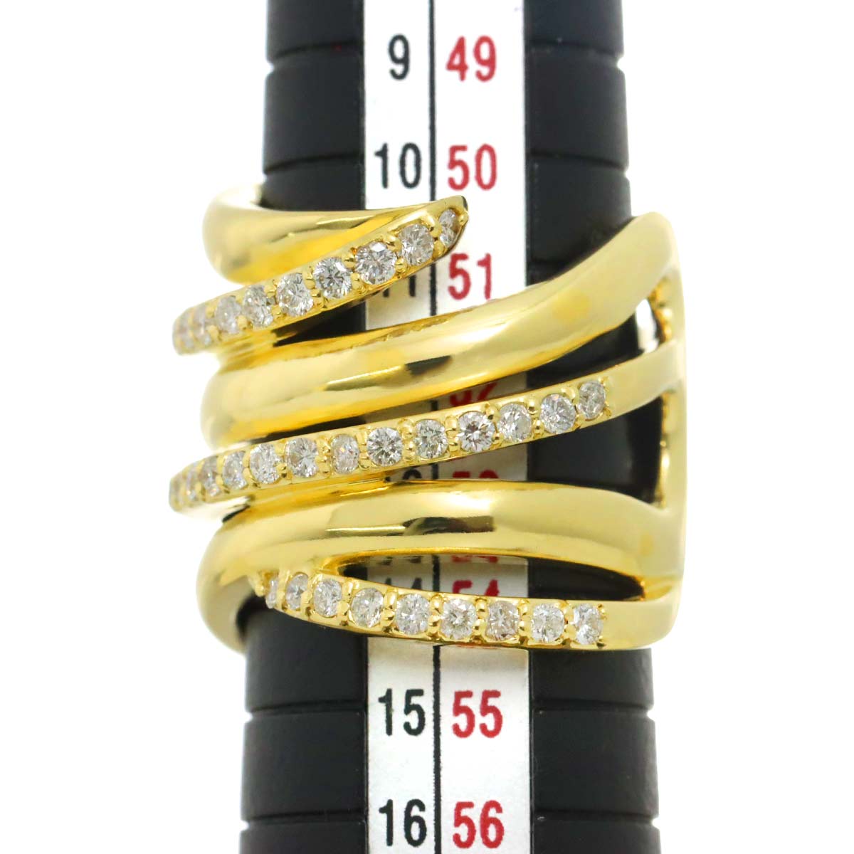 Diamond 0.65ct Ring 18K YG Yellow Gold 750 6-6.25(US)