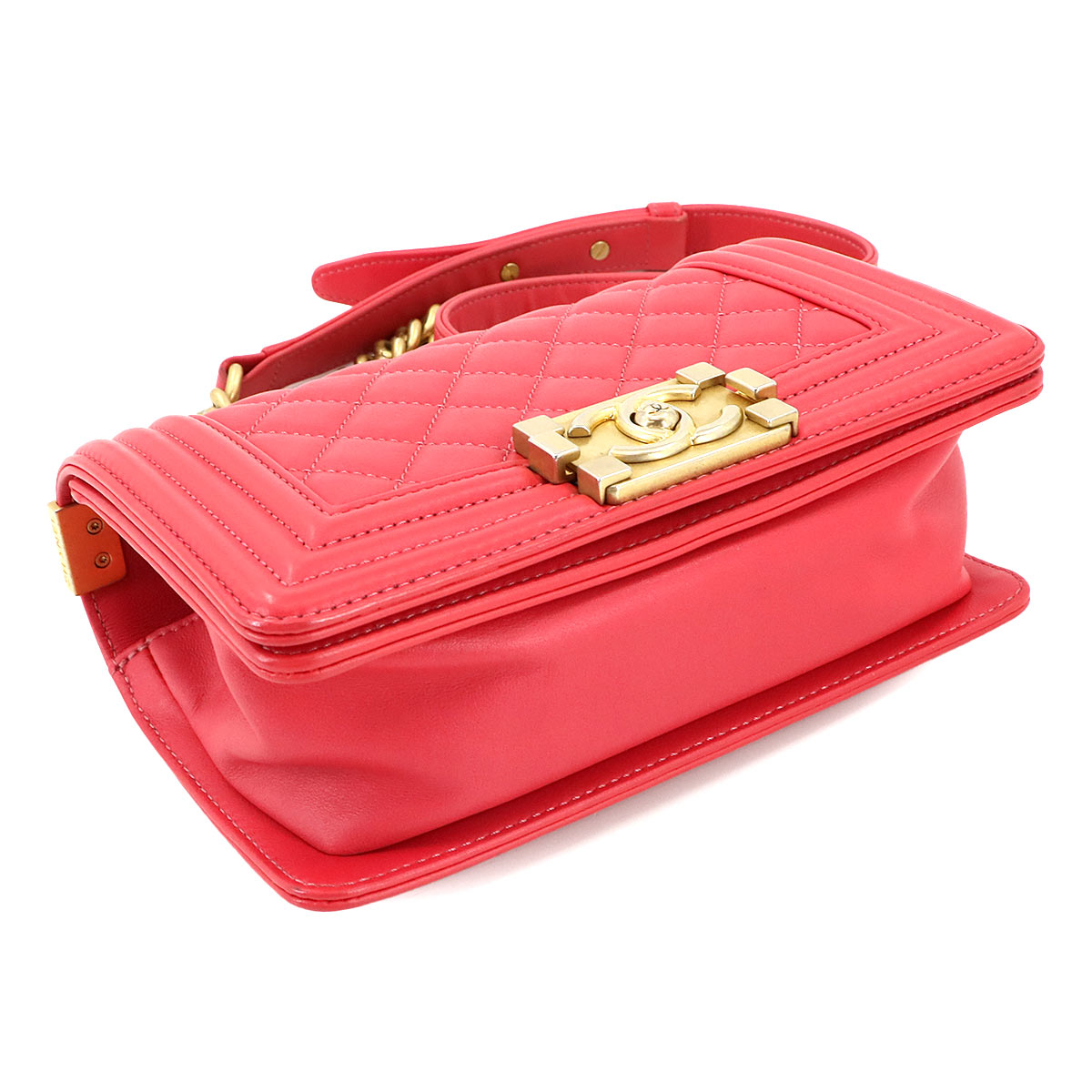 BOY CHANEL Small Chain Shoulder Bag Leather Pink A67085