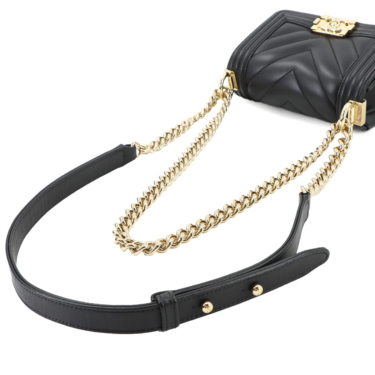 BOY CHANEL Mini Chain Shoulder Bag Black A67364 Purse