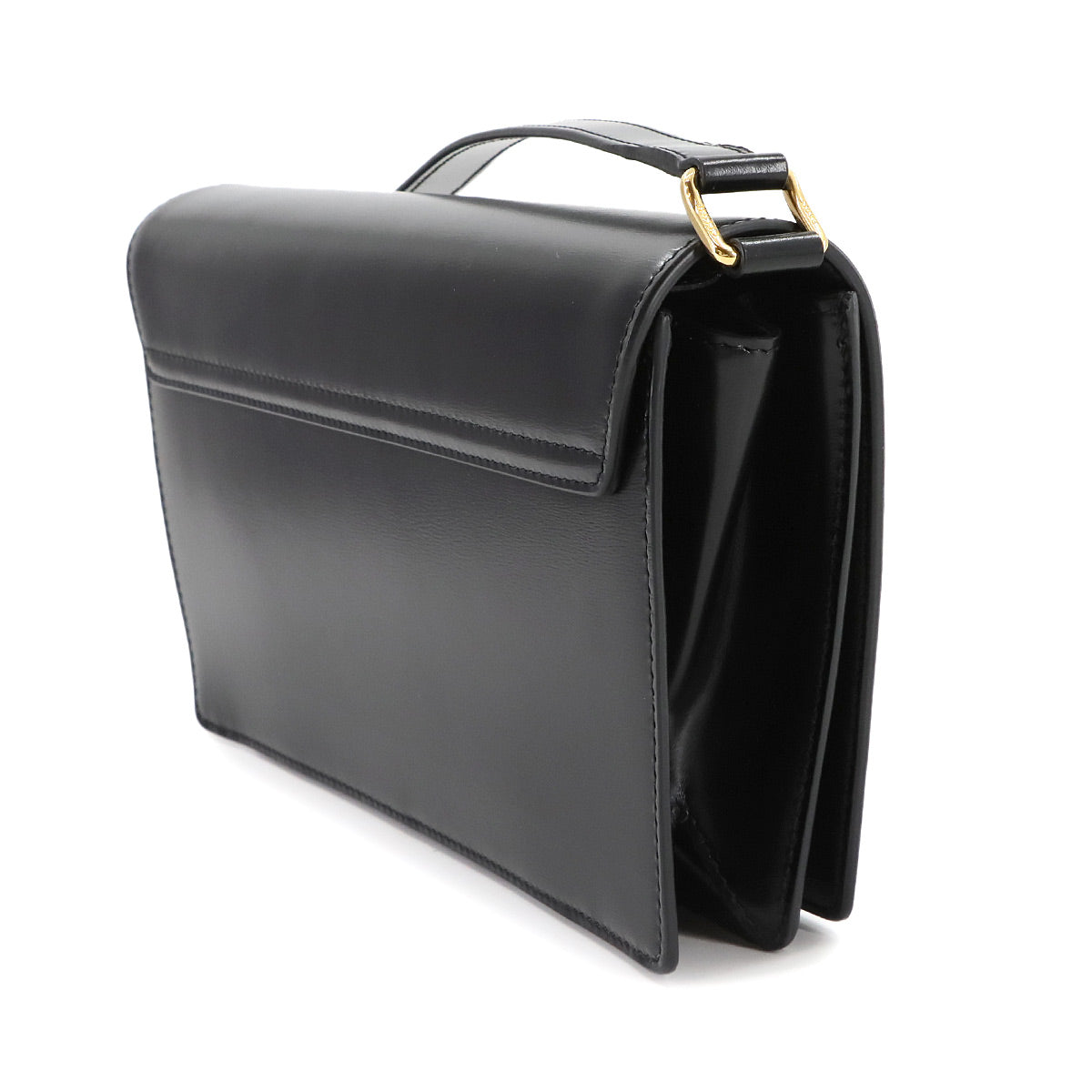 Triomphe Shoulder Bag Leather Black Purse