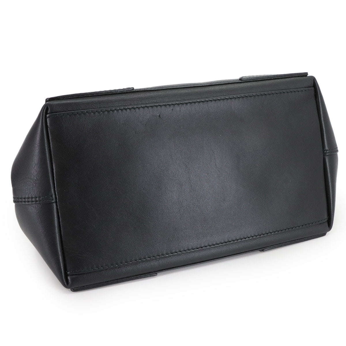 Navy Cabas Small Tote Bag Leather Black White 339933