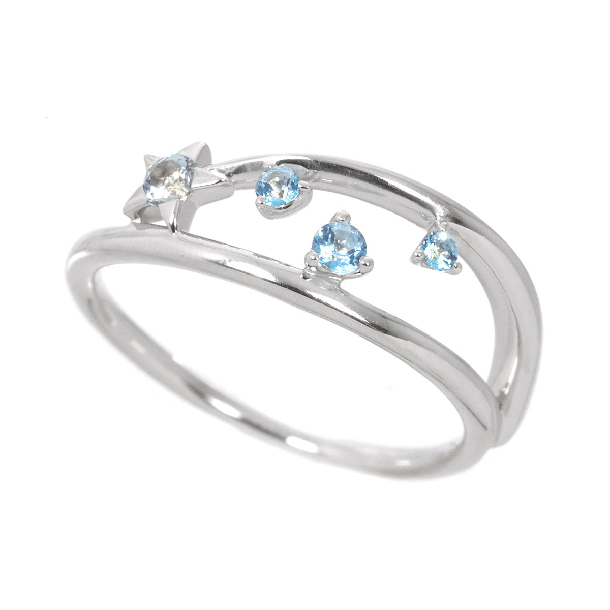 Star Jewelry BlueTopaz Ring 10K WG 416 Size3.75(US)