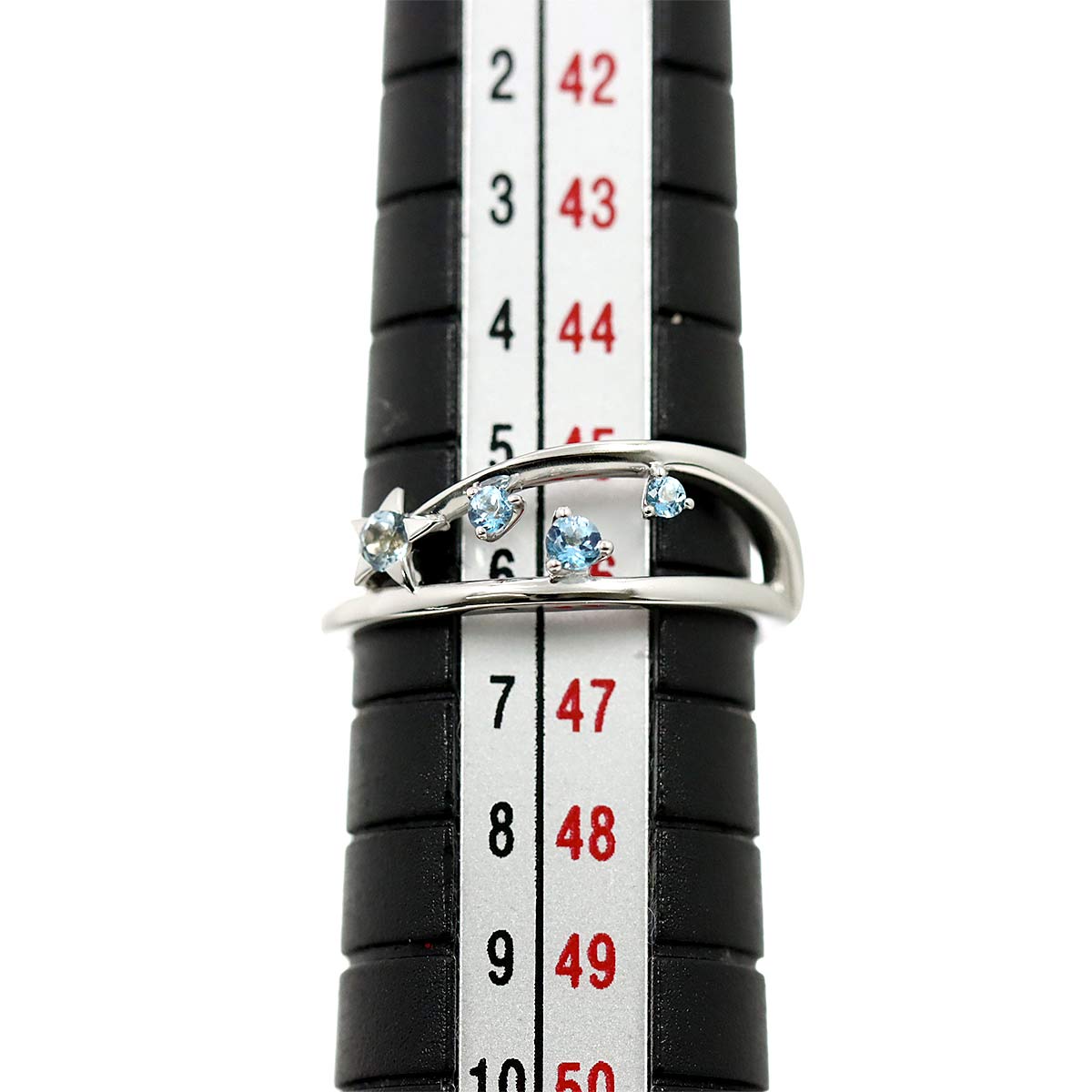 Star Jewelry BlueTopaz Ring 10K WG 416 Size3.75(US)