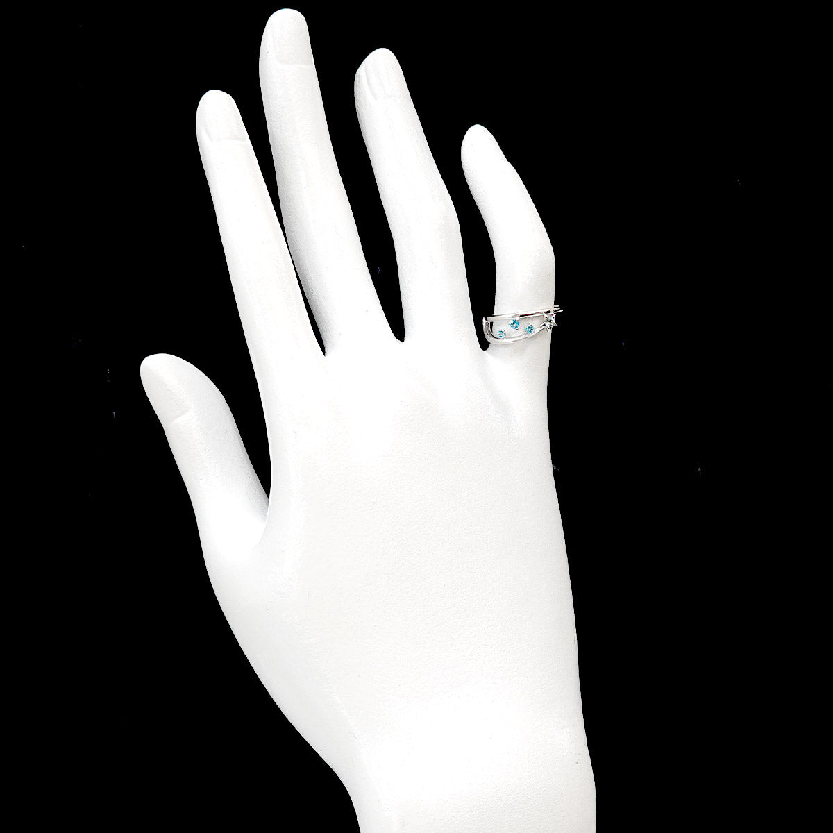 Star Jewelry BlueTopaz Ring 10K WG 416 Size3.75(US)
