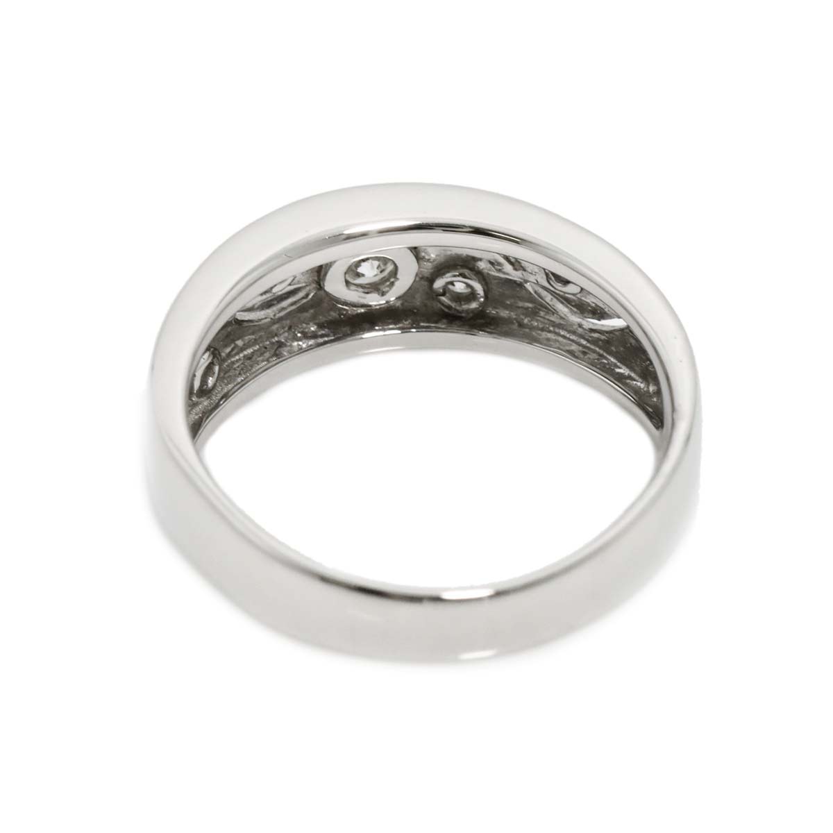 Diamond 0.14ct Ring 18K K18 WG White Gold size5.25(US)