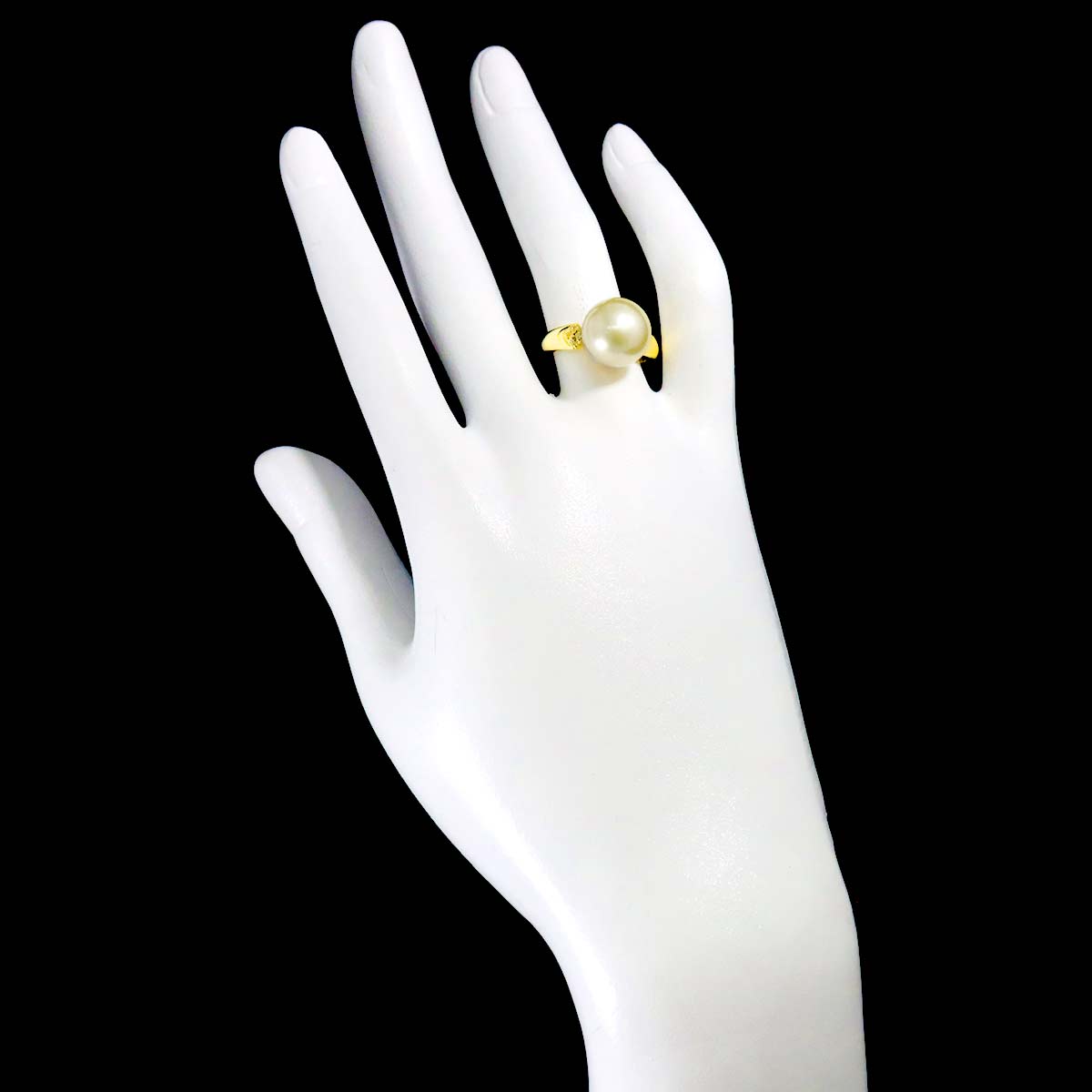 South Sea pearl 11.4mm Diamond 0.07ct Ring 18K K18 YG 750 6(US)