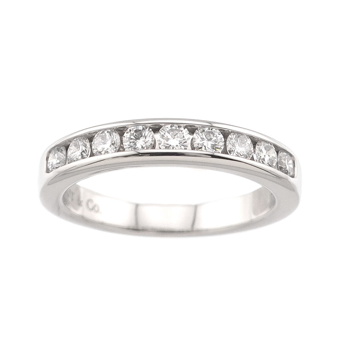 Half Etanity band Ring Diamond Platinum Size3.75-4(US)