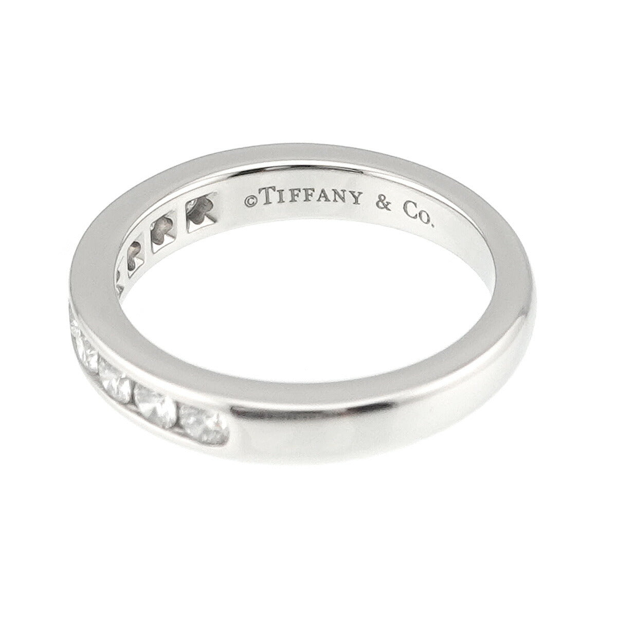 Half Etanity band Ring Diamond Platinum Size3.75-4(US)