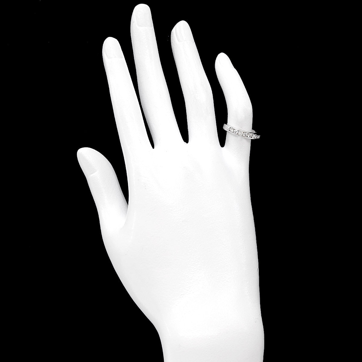 Half Etanity band Ring Diamond Platinum Size3.75-4(US)