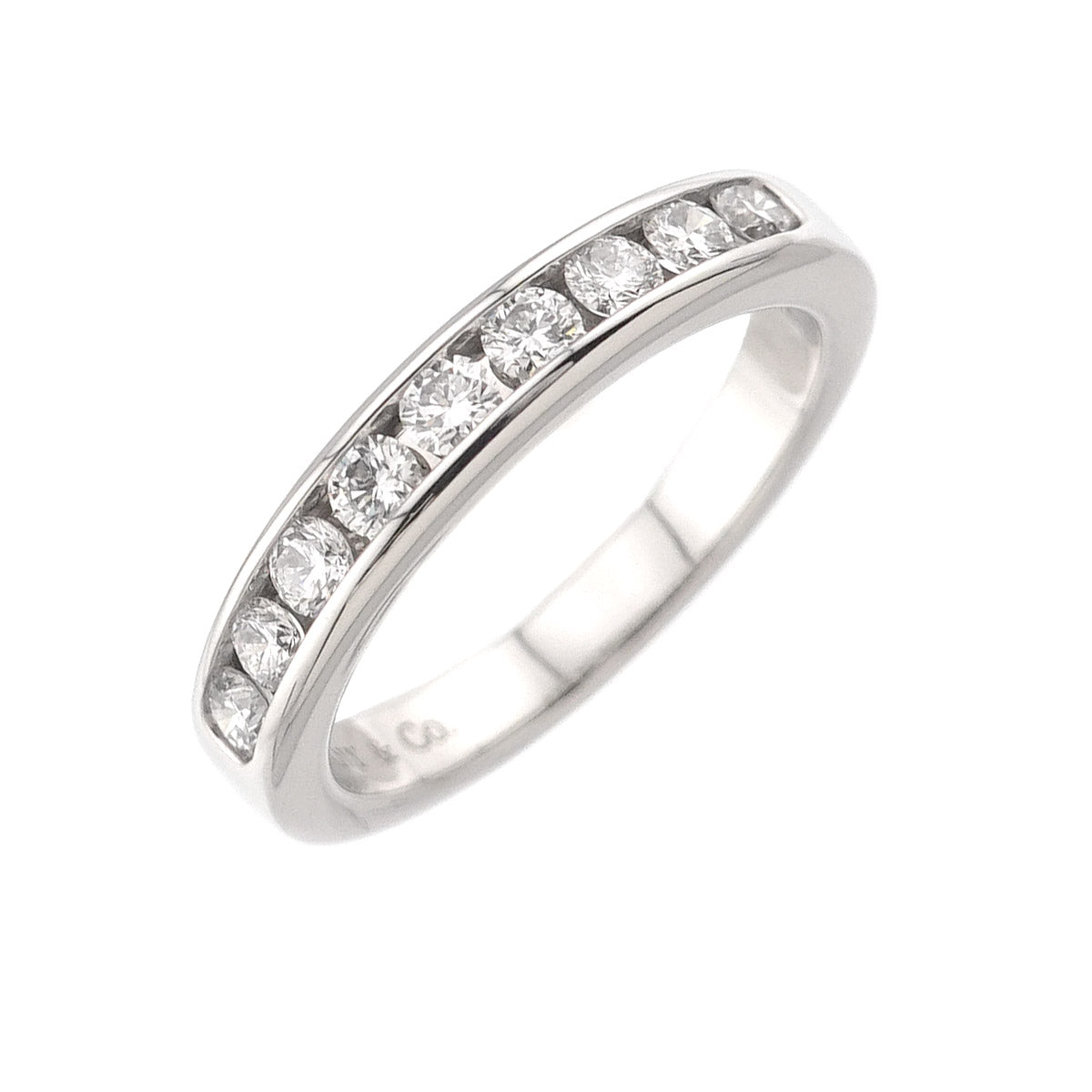Half Etanity band Ring Diamond Platinum Size3.75-4(US)