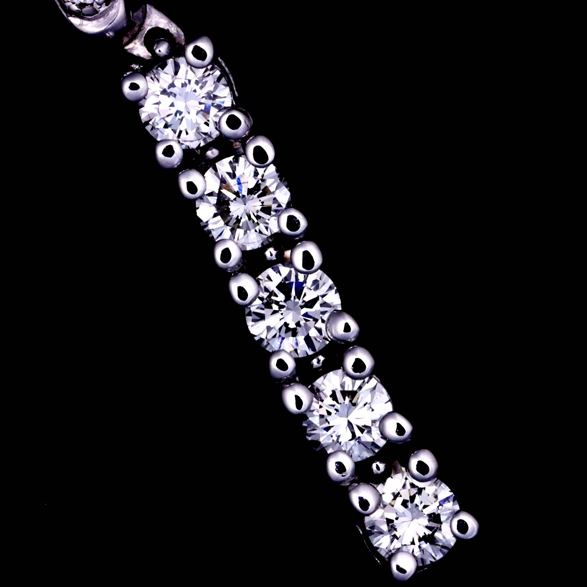 MIKIMOTO Diamond 0.33ct/0.33ct Earrings 14K White Gold 585