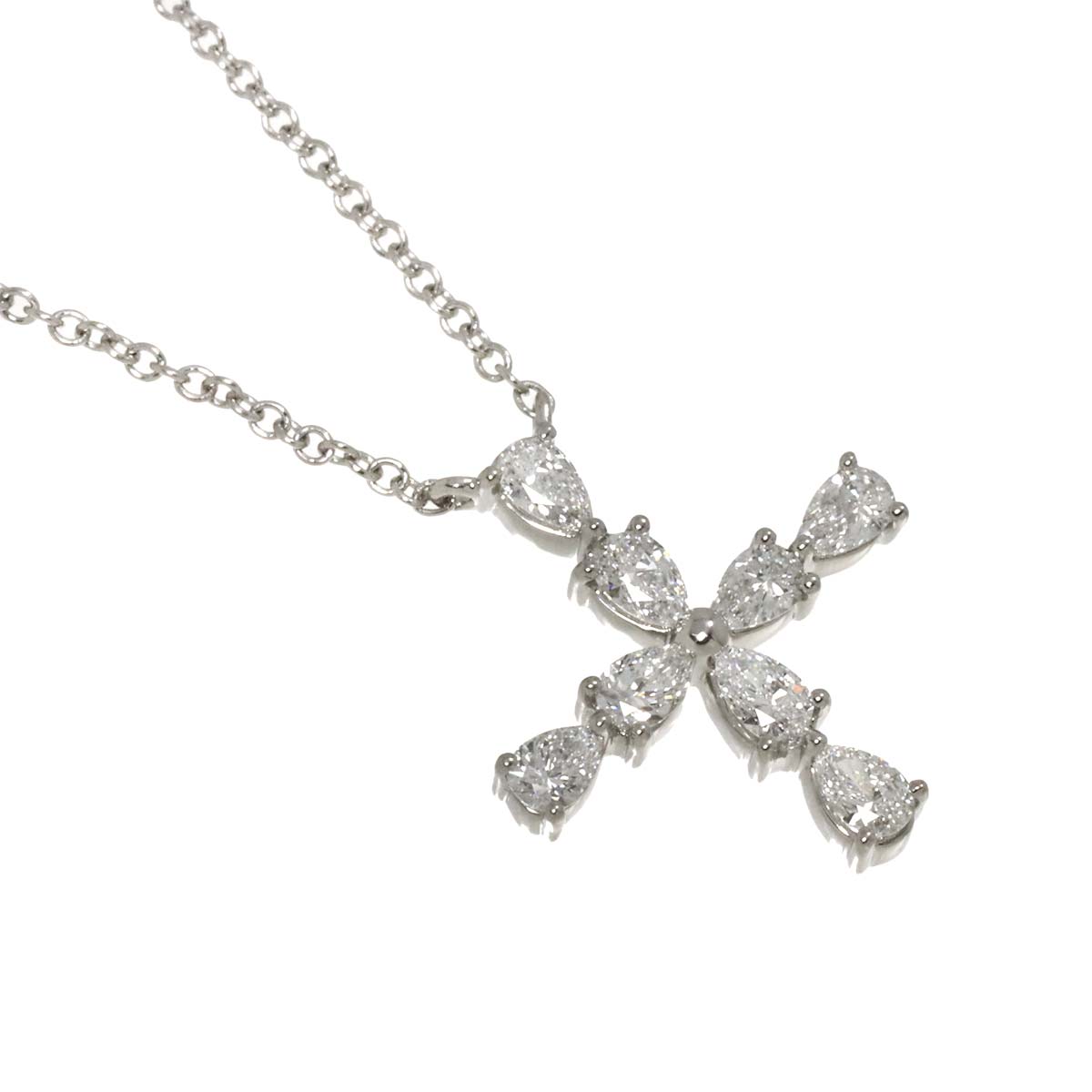 Mini Cross Diamond Necklace Pt